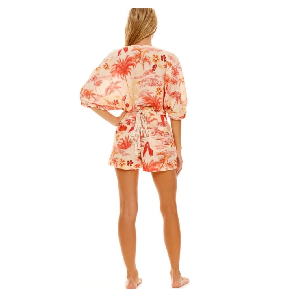 Agua bendita Floral Pink and Red Romper - Picture 4 of 5